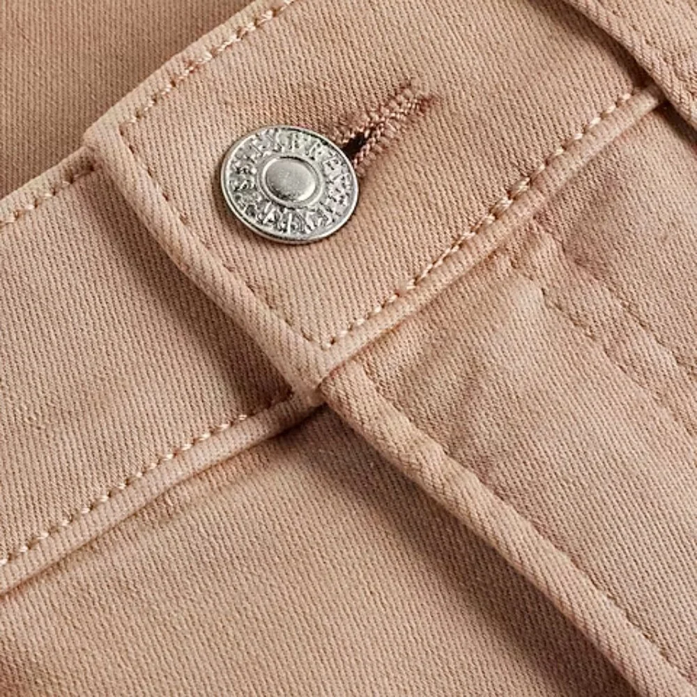NWT EXPRESS WOMEN'S MID RISE PINK SKYSCRAPER HYPER STRETCH JEANS NUDE PINK 0 S